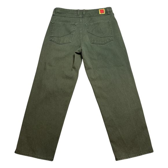 EMPYRE MENS RELAXED STRAIGHT LEG JEANS SIZE 33 OLIVE GREEN DENIM - Picture 7 of 7
